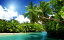 絵画風 壁紙ポスター （はがせるシール式） 南国の自然とビーチ バリ島 インドネシア 海 キャラクロ BCH-060W2 （ワイド版 603mm×376mm） ＜日本製＞ ウォールステッカー お風呂ポスター