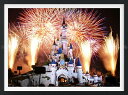 絵画風 壁紙ポスター (はがせるシール式) ディズニーランドの夜景 打ち上げ花火 パリ 【額縁印刷/トリックアート】 キャラクロ DNLP-005SGF2 (594mm×442mm) <日本製> ウォールステッカー お風呂ポスター