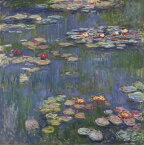 絵画風 壁紙ポスター (はがせるシール式) 【フルサイズ版】 クロード・モネ 睡蓮 1916年 Water Lilies 国立西洋美術館 キャラクロ K-MON-015S1 (594mm×597mm) ＜日本製＞ ウォールステッカー お風呂ポスター