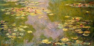 絵画風 壁紙ポスター (はがせるシール式) 【フルサイズ版】 クロード・モネ 睡蓮 1919年 Water Lilies メトロポリタン美術館 キャラクロ K-MON-018S1 (1154mm×576mm) ＜日本製＞ ウォールステッカー お風呂ポスター