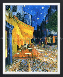 絵画風 壁紙ポスター (はがせるシール式) 【フルサイズ版】 フィンセント ファン ゴッホ 夜のカフェテラス 1888年 クレラー・ミュラー美術館 【額縁印刷/トリックアート】 キャラクロ K-GOH-007SGF2 (489mm×594mm) <日本製> ウォールステッカー お風呂ポスター
