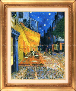 絵画風 壁紙ポスター (はがせるシール式) 【フルサイズ版】 フィンセント ファン ゴッホ 夜のカフェテラス 1888年 クレラー・ミュラー美術館 【額縁印刷/トリックアート】 キャラクロ K-GOH-007SGH1 (594mm×704mm) <日本製> ウォールステッカー お風呂ポスター