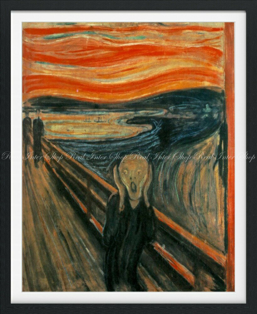 絵画風 壁紙ポスター （はがせるシール式） エドヴァルド・ムンク 叫び The Scream 1893年 生命のフリーズ オスロ国立美術館 【額縁印刷／トリックアート】 キャラクロ K-MNC-001SGF2 （486mm×594mm） 建築用壁紙＋耐候性塗料 インテリア