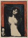 絵画風 壁紙ポスター （はがせるシール式） エドヴァルド・ムンク マドンナ Madonna 1895-1902年 リトグラフ 大原美術館 キャラクロ K-MNC-008S1 （585mm×788mm） ＜日本製＞ ウォールステッカー お風呂ポスター