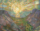 絵画風 壁紙ポスター (はがせるシール式)  エドヴァルド・ムンク 太陽 The Sun 1910-13年 ムンク美術館 キャラクロ K-MNC-014S2 (594mm×460mm) ＜日本製＞ ウォールステッカー お風呂ポスター
