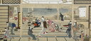 絵画風 壁紙ポスター (はがせるシール式) 【フルサイズ版】 喜多川歌麿 うたまろ 品川の月 1788年 浮世絵 美人画 キャラクロ K-KGU-015S2(637mm×291mm)<日本製> ウォールステッカー お風呂ポスター