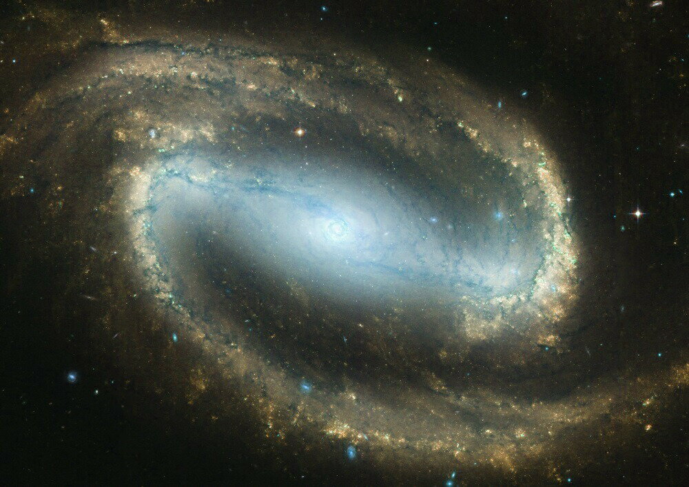 絵画風 壁紙ポスター (はがせるシール式) 銀河 NGC 1300 棒渦巻銀河 ギャラクシー Milky Way 宇宙 銀河系 神秘 Blue キャラクロ SPC-011A2 (A2版 594mm×420mm) ＜日本製＞ ウォールステッカー お風呂ポスター