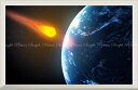 絵画風 壁紙ポスター (はがせるシール式) -窓の景色- 地球と彗星 流星群 流れ星 天体 宇宙 神秘 【扉なし窓仕様】 キャラクロ ERT-014NW2 (ワイド版 603mm×391mm) <日本製> ウォールステッカー お風呂ポスター