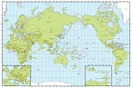 絵画風 壁紙ポスター (はがせるシール式) 世界地図 メルカトル図法 キャラクロ WMP-006S2 (603mm×404mm) ＜日本製＞ ウォールステッカー お風呂ポスター