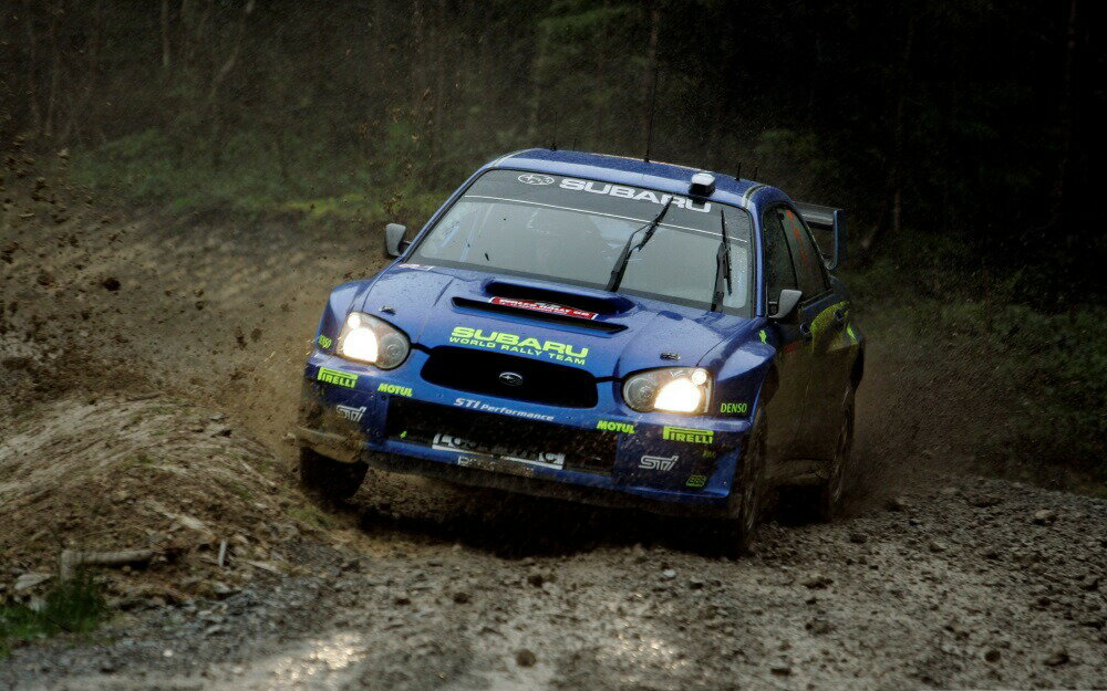絵画風 壁紙ポスター (はがせるシール式) スバル インプレッサ WRX STI Performance WRC ラリー キャラクロ IMPR-004W2 (ワイド版 603mm×376mm) ＜日本製＞ ウォールステッカー お風呂ポスター