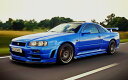 絵画風 壁紙ポスター (はがせるシール式) 日産 スカイライン GT-R R34 5代目GT-R チューニングカー 1999年 ニッサン キャラクロ NR34-0..