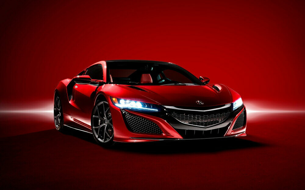 絵画風 壁紙ポスター (はがせるシール式) ホンダ アキュラ NSX(2代目)コンセプト 2015年 ブルゴーニュ キャラクロ NSXN-008W1 (ワイド版 921mm×576mm) ＜日本製＞ ウォールステッカー お風呂ポスター