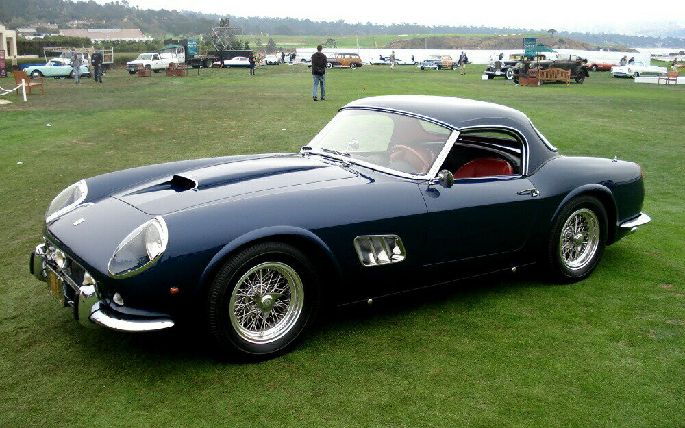乐天商城 - 絵画風 壁紙ポスター (はがせるシール式) フェラーリ 250GT クーペ ピニンファリーナ 1962年 ヴィンテージ Ferrari キャラクロ F250-002W1 (ワイド版 921mm×576mm) ＜日本製＞ ウォールステッカー お風呂ポスター