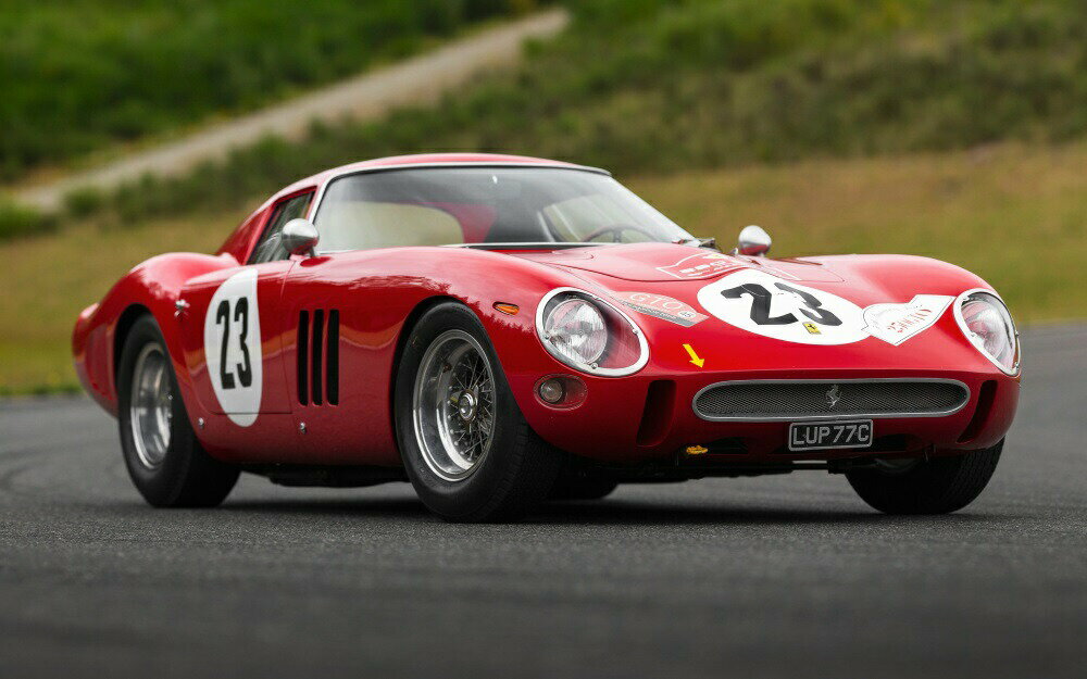 絵画風 壁紙ポスター (はがせるシール式) フェラーリ 250GTO レッド 1962年 ピニンファリーナ Ferrari キャラクロ F25G-004W1 (ワイド版 921mm×576mm) ＜日本製＞ ウォールステッカー お風呂ポスター