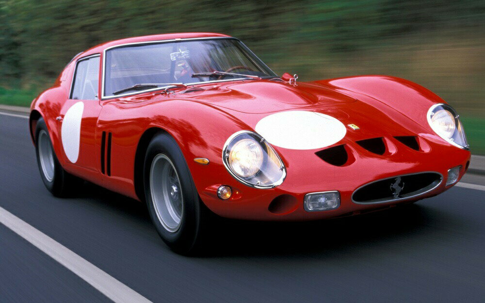 絵画風 壁紙ポスター (はがせるシール式) フェラーリ 250GTO クーペ4 レッド 1962年 ピニンファリーナ Ferrari キャラクロ F25G-005W2 (ワイド版 603mm×376mm) ＜日本製＞ ウォールステッカー お風呂ポスター