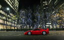 絵画風 壁紙ポスター (はがせるシール式) フェラーリ F40 LM 1990年 スーパーカー with イルミネーション・ツリー キャラクロ FF40-012W1 (ワイド版 921mm×576mm) <日本製> ウォールステッカー お風呂ポスター