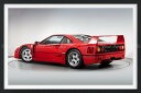 絵画風 壁紙ポスター (はがせるシール式) フェラーリ F40 LM 1990年 ピニンファリーナ スーパーカー 【額縁印刷/トリックアート】 キャラクロ FF40-007SGF1 (874mm×585mm) <日本製> ウォールステッカー お風呂ポスター