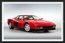 絵画風 壁紙ポスター (はがせるシール式) フェラーリ テスタロッサ ピニンファリーナ 1987年 スーパーカー 【額縁印刷/トリックアート】 キャラクロ FTSR-001SGF1 (874mm×585mm) <日本製> ウォールステッカー お風呂ポスター