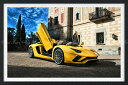 絵画風 壁紙ポスター (はがせるシール式) ランボルギーニ アヴェンタドールS LP 740-4 2017年 次世代モデル スーパーカー 【額縁印刷/トリックアート】 キャラクロ LAVD-034SGF2 (603mm×402mm) <日本製> ウォールステッカー お風呂ポスター