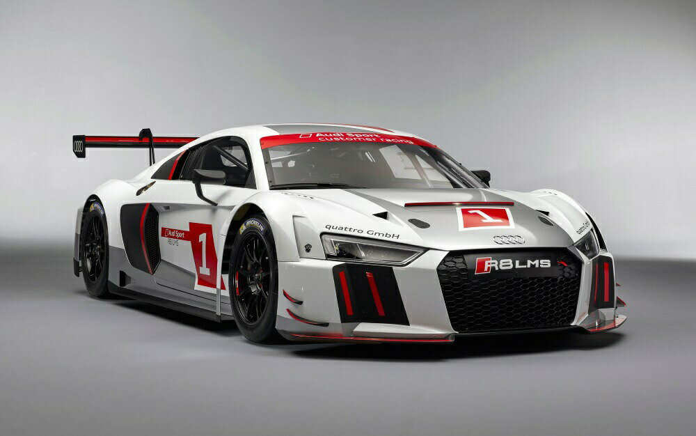 絵画風 壁紙ポスター (はがせるシール式) アウディ R8 LMS 2015年 Audi キャラクロ ADLM-004W2 (ワイド版 603mm×376mm) ＜日本製＞ ウォールステッカー お風呂ポスター