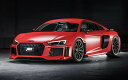 絵画風 壁紙ポスター (はがせるシール式) アウディ R8 V10 plus ABT Sportsline 2017年 レッド Audi キャラクロ ADR8-010W1 (ワイド版 921mm×576mm) <日本製> ウォールステッカー お風呂ポスター