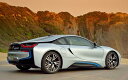 絵画風 壁紙ポスター (はがせるシール式) BMW i8 I12 2015年 シルバー プラグインハイブリッド・スーパーカー キャラクロ BMI8-006W1 (ワイド版 921mm×576mm) <日本製> ウォールステッカー お風呂ポスター