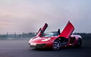 絵画風 壁紙ポスター (はがせるシール式) マクラーレン MP4-12C スパイダー 2012年 スーパーカー キャラクロ MMP4-001W1 (ワイド版 921mm×576mm) <日本製> ウォールステッカー お風呂ポスター