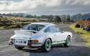 絵画風 壁紙ポスター (はがせるシール式) ポルシェ 911 カレラ RS2.7 901型 1973年 ホワイト キャラクロ P901-015W2 (ワイド版 603mm×376mm) ＜日本製＞ ウォールステッカー お風呂ポスター