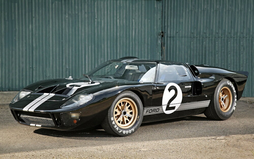 乐天商城 - 絵画風 壁紙ポスター (はがせるシール式) フォード GT40 マーク2 ル・マン24時間レースカー 1966年 GTカー キャラクロ FGT4-002W1 (ワイド版 921mm×576mm) ＜日本製＞ ウォールステッカー お風呂ポスター