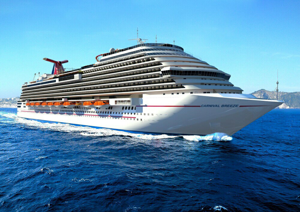 絵画風 壁紙ポスター (はがせるシール式) カーニバル・ブリーズ クルーズ客船 マイアミクルーズ 豪華客船 船旅 海 キャラクロ CSHP-014A2 (A2版 594mm×420mm) ＜日本製＞ ウォールステッカー お風呂ポスター