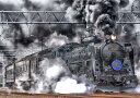 絵画風 壁紙ポスター (はがせるシール式) 蒸気機関車 SL C61 復活号 キャラクロ JKS-003A1 (A1版 830mm×585mm) ＜日本製＞ ウォールステッカー お風呂ポスター