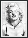 絵画風 壁紙ポスター （はがせるシール式） マリリン モンロー Marilyn Monroe アート 【額縁印刷／トリックアート】 キャラクロ MAM-001SGF2 （442mm×594mm） 建築用壁紙＋耐候性塗料 インテリア