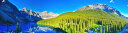 絵画風 壁紙ポスター (はがせるシール式) -地球の撮り方- ターコイズブルーの絶景、バンフ国立公園のモレーン湖 カナディアンロッキー キャラクロ C-ZWD-051X1 (パノラマX版 2210mm×576mm) ＜日本製＞ ウォールステッカー お風呂ポスター