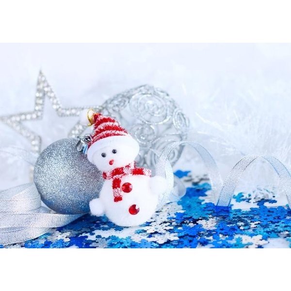 絵画風 壁紙ポスター (はがせるシール式) クリスマス 雪だるま 飾り デコレーション ボール X'mas キャ..