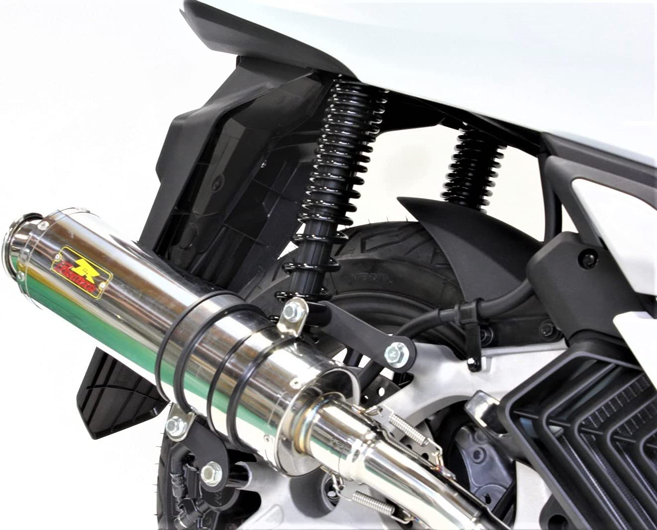 最新モデル対応！ PCX125 バイクマフラー 2BJ-JK05 8BJ-JK05 2021年～ 22Racing SUS ステンレス マフラー ダウンタイプ シルバーカラーバイク用品 バイクパーツ フルエキゾースト カスタム パーツ ドレスアップ 交換 社外品 説明書付 重低音 Realize リアライズ ホンダ