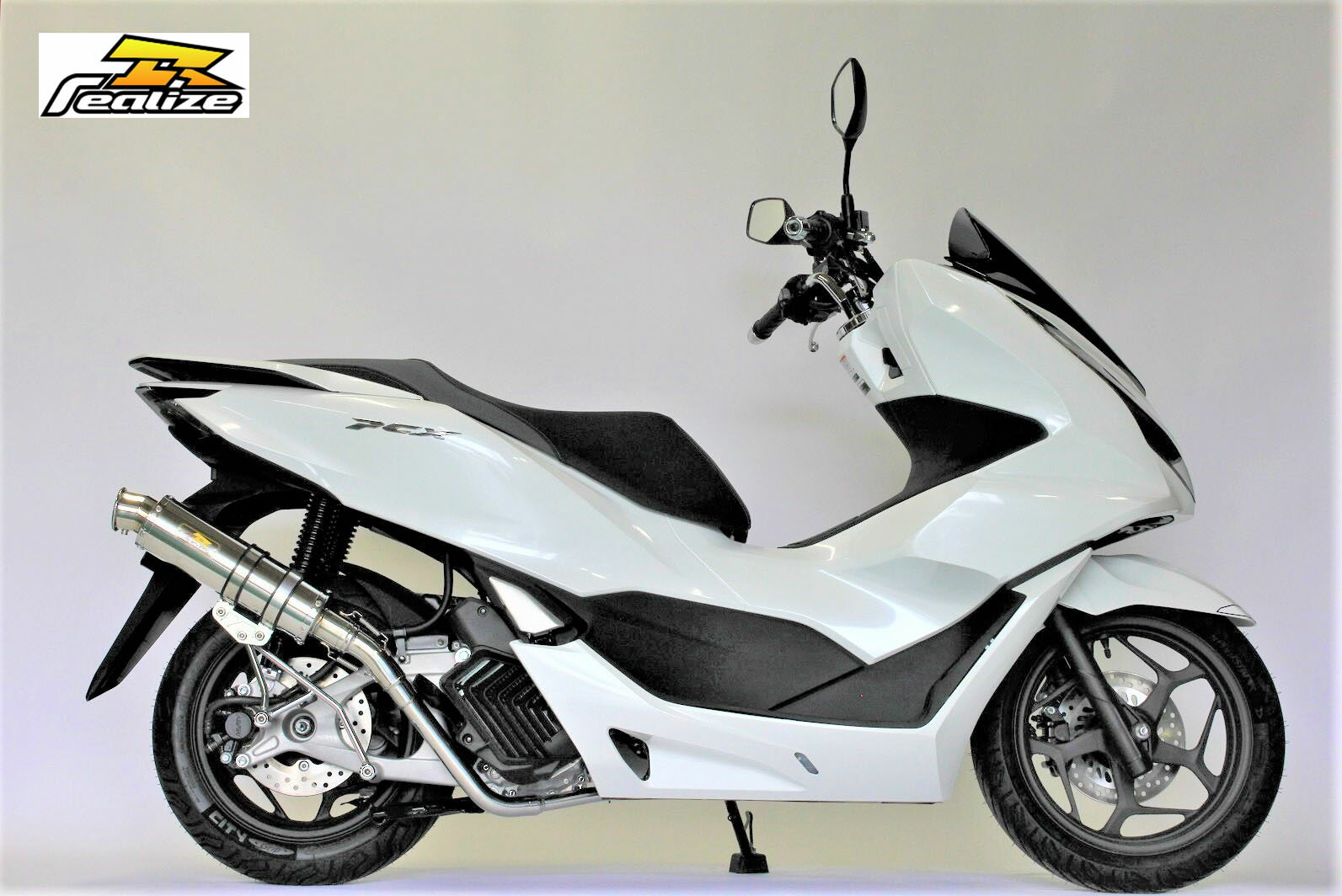 最新モデル対応！ Realize PCX160 バイク マフラー 2BK-KF47 8BJ-KF47 2021年～ ブリンク アップタイプ ステンレス マフラー シルバーカラー リアライズ ホンダ バイク用品 バイクパーツ フルエキゾースト カスタム パーツ ドレスアップ 交換 社外品 説明書付 重低音