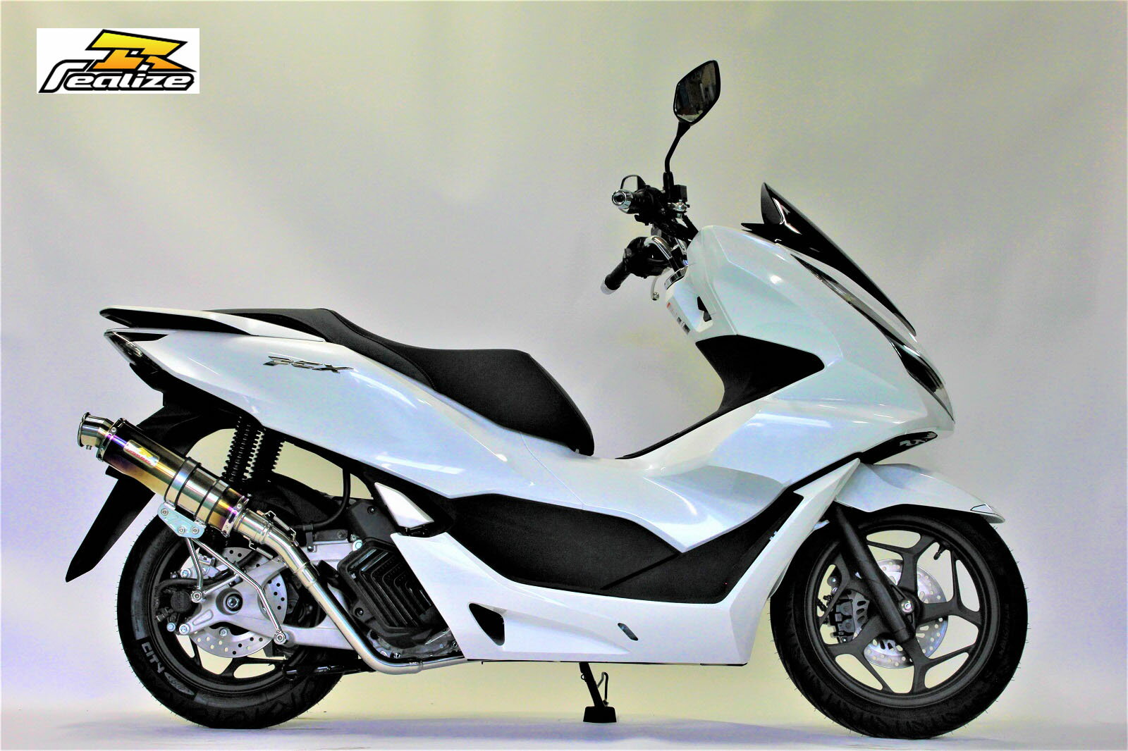 最新モデル対応！ Realize PCX125 バイク マフラー 2BJ-JK05 8BJ-JK05 2021年～ Blink ブリンク Ti チタン マフラー アップタイプ チタンカラー リアライズ ホンダ バイク用品 バイクパーツ フルエキゾースト カスタム パーツ ドレスアップ 交換 社外品 説明書付 重低音