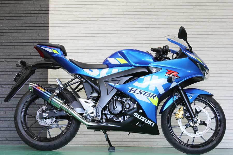 GSX-R125 バイクマフラー 2BJ-DL33B 2018年～2021年モデル対応 チタン フォーゼ チタン ブルーカラー マフラー ジスペケ125 Realspeed リアルスピード スズキ バイク用品 バイク用 バイクパーツ フルエキ フルエキゾースト カスタム パーツ ドレスアップ 交換 社外品