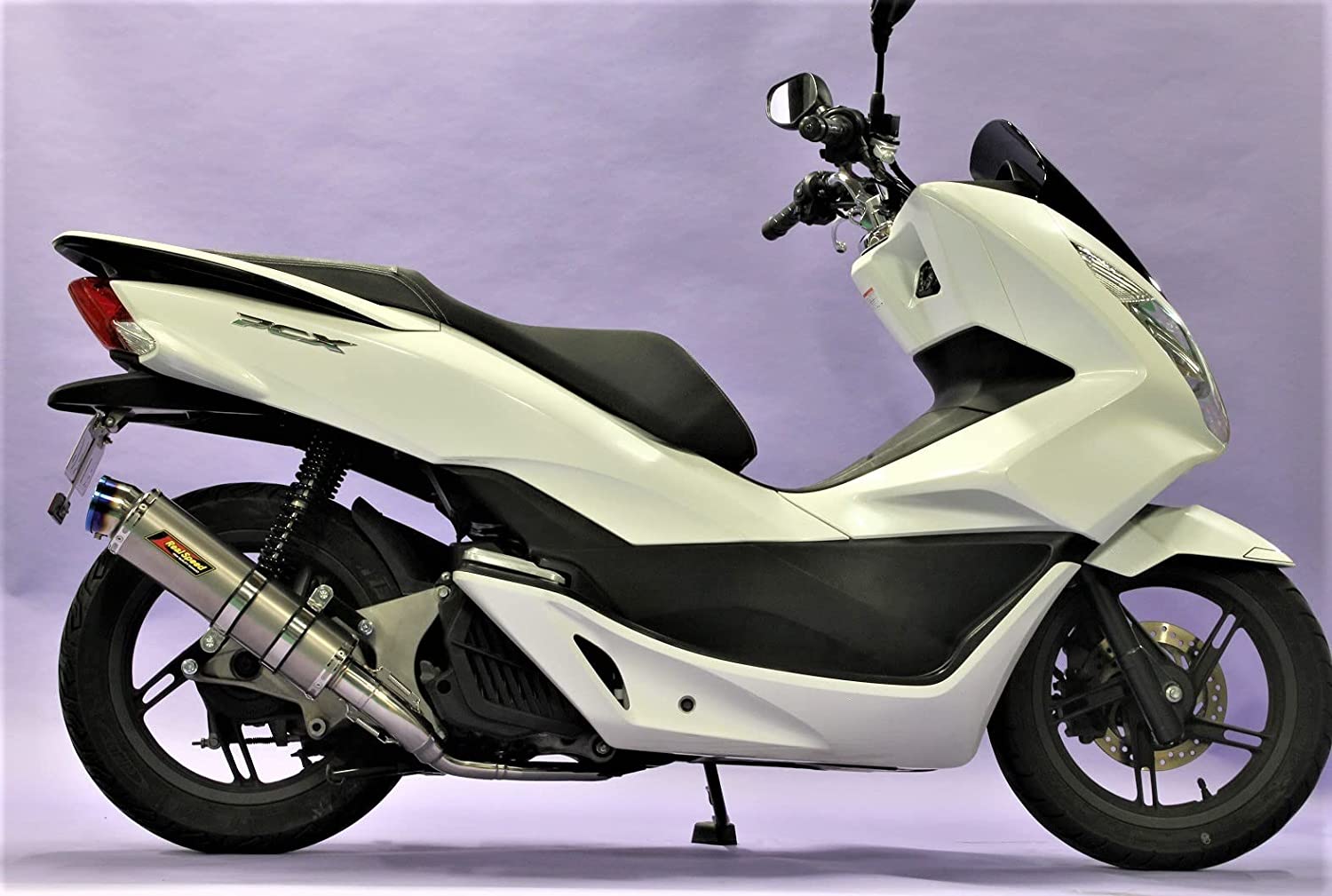 PCX125 PCX150 バイクマフラー EBJ-JF56 EBJ-JF28後期モデル JBK-KF12 JBK-KF18 2012年～2017年モデル対応 メテオ チタン ソリッド マフラー バイク用品 バイク用 バイクパーツ フルエキ フルエキゾースト カスタム パーツ ドレスアップ Realspeed リアルスピード ホンダ