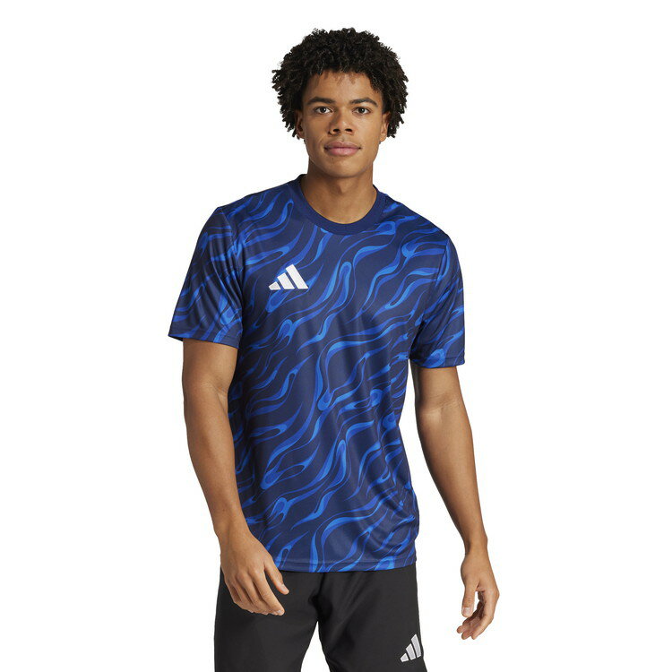 adidas アディダス プラクティス グラフィック ジャージー JVV10 JL9522 ダークブルー プラクティスシャツ サッカー メンズ 半袖 特価