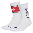 adidas アディダス SPW BLOCK クルーソックス 2PP KQI40 JI6338 ホワイト/ピュアルビー 靴下 くつ下 2足セット レアルスポーツ
