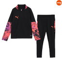 PUMA プーマ ジュニア INDIVIDUALCUP 1/4ジップトップ TRパンツ 上下セット 25SS 660187-660189-07 トレーニングスー...