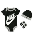 NIKE ナイキ FUTIRA LOGO ベビー3点セット 0-6M 6-12M LN0073-023 MN0073-023 ブラック 黒 新生児 出産祝い ベビー服 赤ちゃん ベビーサイズ ベビー用品