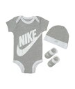 NIKE ナイキ FUTIRA LOGO ベビー3点セット 0-6M 6-12M LN0073-042 MN0073-042 ダークグレー 新生児 出産祝い ベビー服 赤ちゃん ベビーサイズ ベビー用品