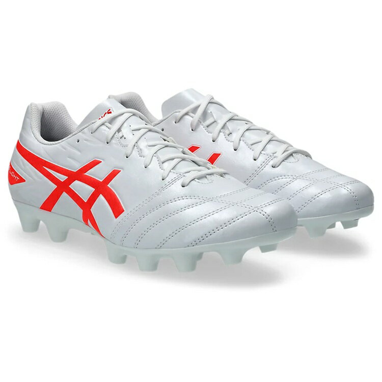 asics アシックス DS LIGHT CLUB WHITE/FLASH RED 1103A097 104 サッカースパイク ワイド 幅広 土 人工..