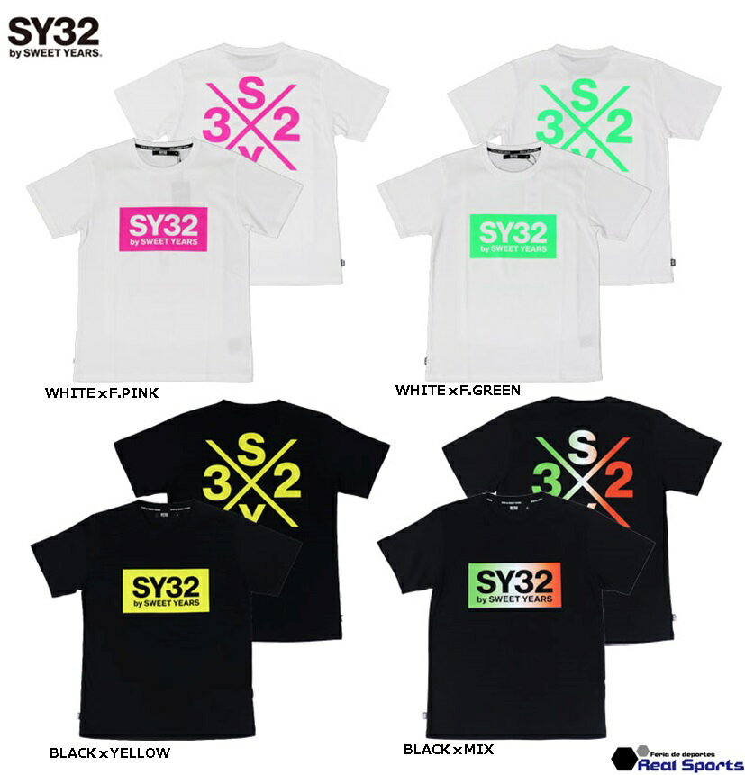 特価【SY32 by SWEET YEARS】22SS FLASH COLOR BOX LOGO TEE 12039J 半袖Tシャツ フットボールアパレル レアルスポーツ