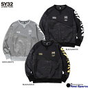 【SY32 by SWEET YEARS】23FW DOUBLE KNIT EMBOSS CAMO SHIELD P/O CREW 13525 スウェットプルオ...