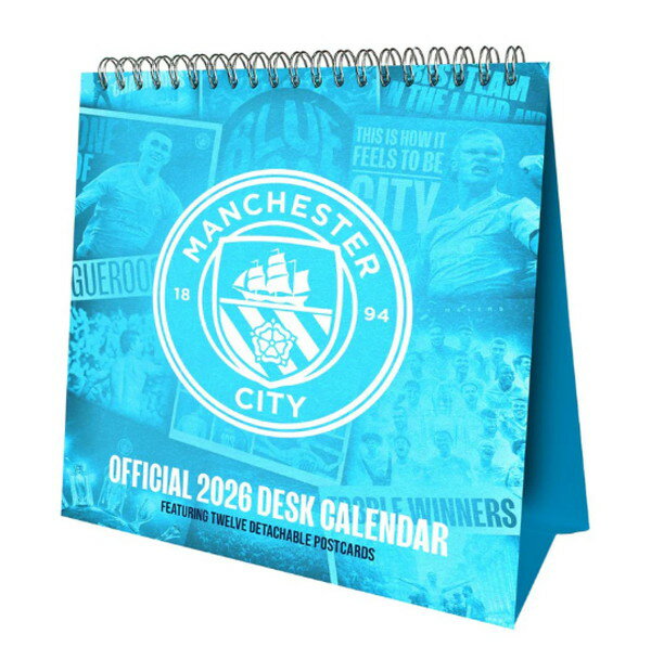 【オフィシャル ライセンスグッズ】2026年 マンチェスターシティFC 卓上カレンダー mc26001 サッカー ..
