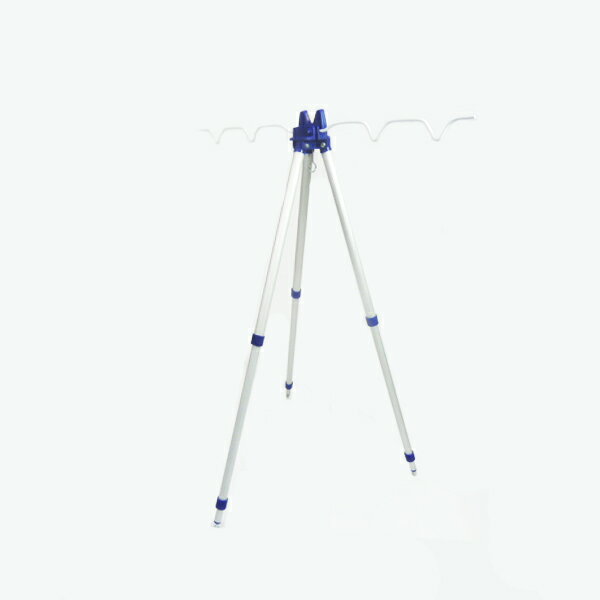 投げ釣り・サビキ釣り等に♪軽量♪竿置き・竿立て軽量アルミ素材 三脚 竿立て ロッドホルダー 4本使用可能 黒 【送料無料】/###釣竿スタンドD3120青###のサムネイル