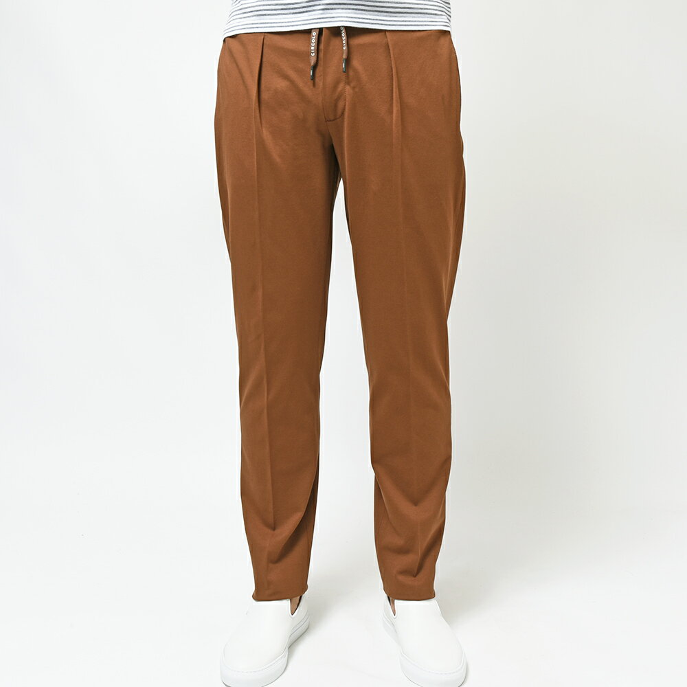 CIRCOLO 1901 チルコロ1901コットン ストレッチ ライトピケ 鹿の子ジャージー セットアップ対応 ドローコード 1プリーツ パンツ